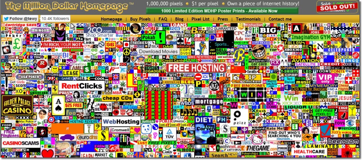 The Million Dollar Homepage