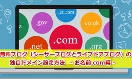 無料ブログ（シーサーブログとライブドアブログ）の独自ドメイン設定方法 お名前.com編