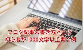 ブログ記事の書き方とコツ 初心者が1000文字以上書く例