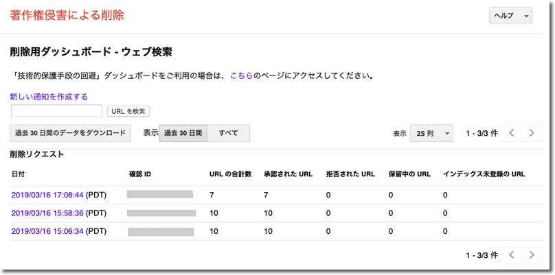 削除用ダッシュボード